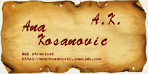 Ana Kosanović vizit kartica